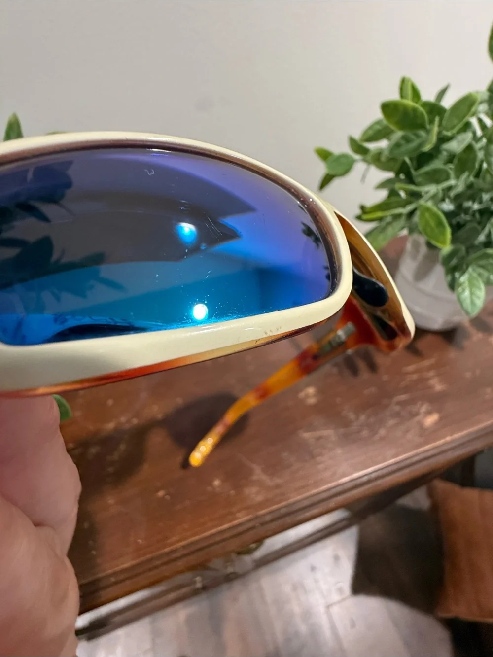 Costa Cream Frame Blue Lens Sunglasses